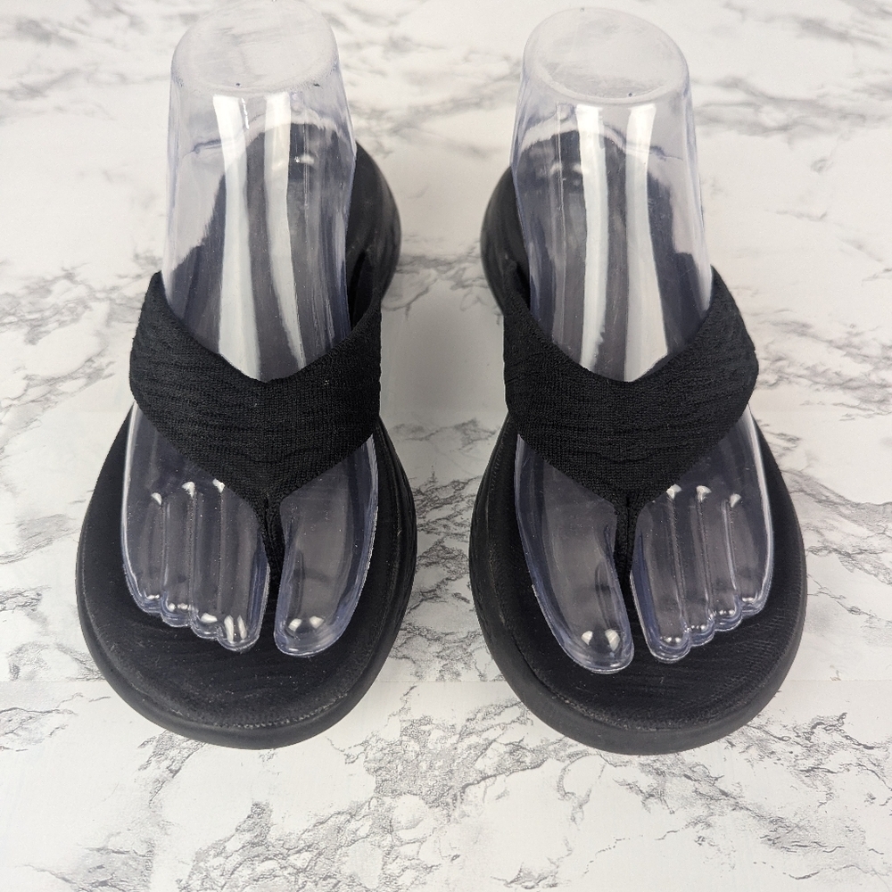 Sketchers Goga Mat Size 8 Flip Flops Black